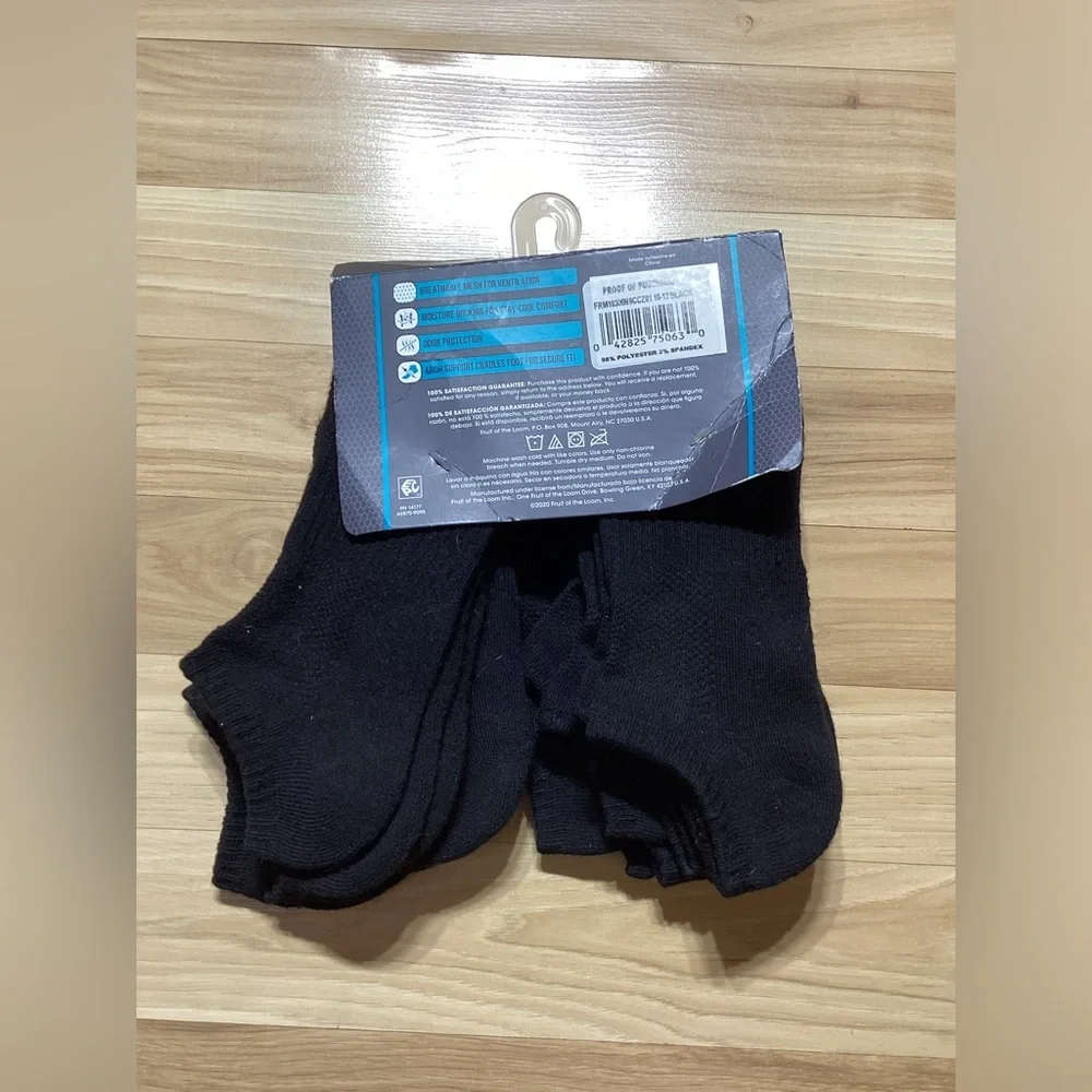 Fruit of the Loom Breathable Men's No Show Socks (Shoe Size 6-12) - 8 Pairs
